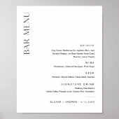 Minimalistisches Hochzeitmenü 8x10 Poster (Vorne)