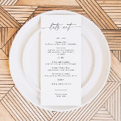 Minimalistisches Hochzeitmenü, Karten mit Hochzeit