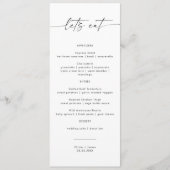 Minimalistisches Hochzeitmenü, Karten mit Hochzeit (Vorderseite)