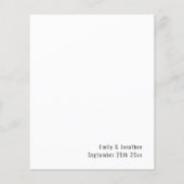 Minimalistisches Hochzeitmenü mit Kalligrafie (Rückseite)