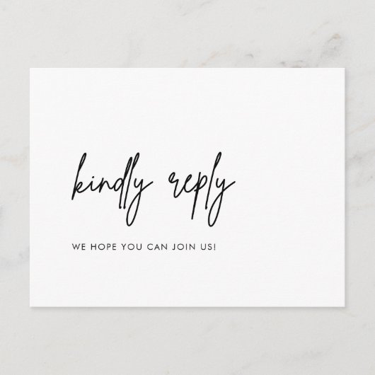 Minimalistisches Hochzeitmenü UAWG Postkarte (Vorderseite)