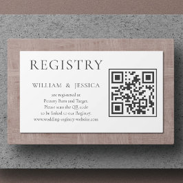 Minimalistisches Hochzeitregister mit QR-Code Begleitkarte