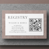 Minimalistisches Hochzeitregister mit QR-Code Begleitkarte