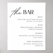 Minimalistisches Hochzeitsbar-Menü-Schild Poster (Vorne)