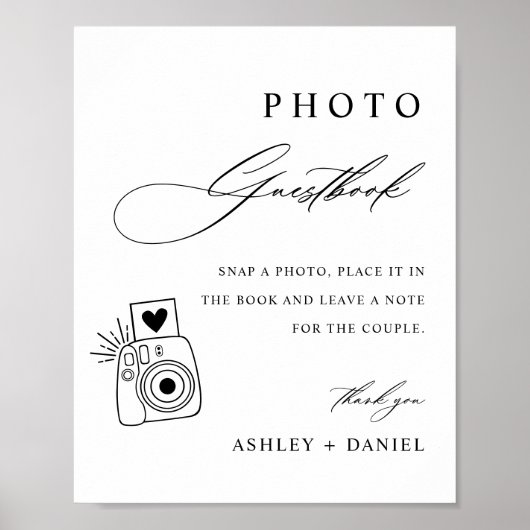Minimalistisches Hochzeitsbuch Foto Gästebuch (Vorne)