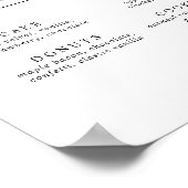 Minimalistisches Hochzeitsdessert-Bar-Menü-Schild Poster (Ecke)