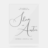 Minimalistisches Hochzeitseglement Akryllische Beg Acrylschild (Vorderseite)