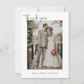 Minimalistisches HochzeitsFoto Dankeskarte (Vorderseite)