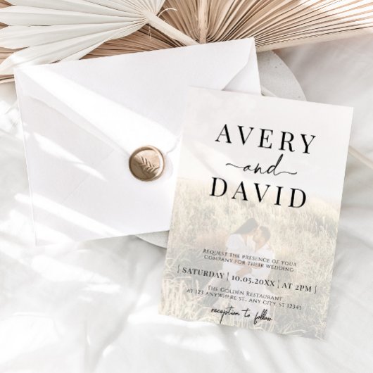 Minimalistisches HochzeitsFoto Einladung