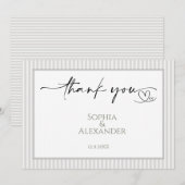 Minimalistisches Hochzeitsgeschenk Dankeskarte (Vorne/Hinten)