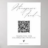 Minimalistisches Hochzeitsgeschenk-Schild mit QR-C Poster (Vorne)