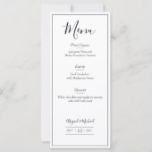 Minimalistisches Hochzeitsmenü (Vorderseite)