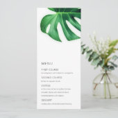 Minimalistisches Hochzeitsmenü aus Palmenblättern Einladung (Stehend Vorderseite)