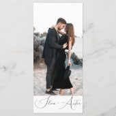 Minimalistisches Hochzeitsmenü für Handscript-Text Menükarte (Rückseite)