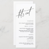 Minimalistisches Hochzeitsmenü Menükarte (Vorne/Hinten)