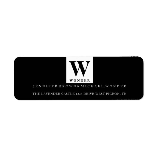 Minimalistisches Hochzeitsmonogramm Schwarz (Vorne)
