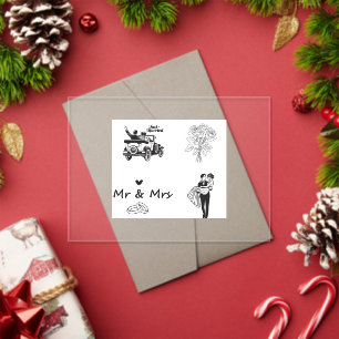 Minimalistisches Hochzeitspaar Illustration von He Acryleinladungen