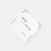 Minimalistisches Hochzeitspapier Napkins Serviette (Ecke)