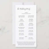 Minimalistisches Hochzeitsprogramm (Vorderseite)