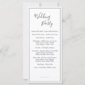 Minimalistisches Hochzeitsprogramm (Rückseite)