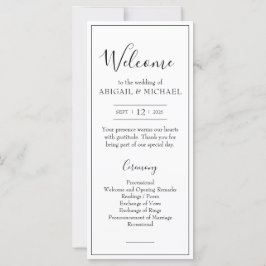 Minimalistisches Hochzeitsprogramm