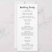 Minimalistisches Hochzeitsprogramm bearbeitet Einladung (Rückseite)