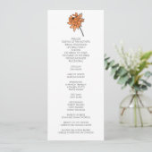 Minimalistisches Hochzeitsprogramm Chrysanthemum Programm (Stehend Vorderseite)
