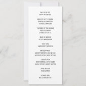 Minimalistisches Hochzeitsprogramm Einladung (Rückseite)