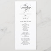 Minimalistisches Hochzeitsprogramm Elegantes Skrip Menükarte (Vorderseite)
