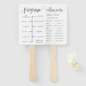 Minimalistisches Hochzeitsprogramm Fächer (Vorne und Hinten)