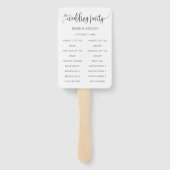 Minimalistisches Hochzeitsprogramm Fächer (Rückseite)