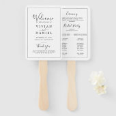 Minimalistisches Hochzeitsprogramm Fächer (Vorne und Hinten)