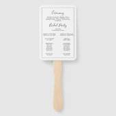 Minimalistisches Hochzeitsprogramm Fächer (Rückseite)