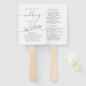 Minimalistisches Hochzeitsprogramm Fächer (Vorne und Hinten)