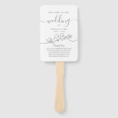 Minimalistisches Hochzeitsprogramm Fächer (Vorderseite)