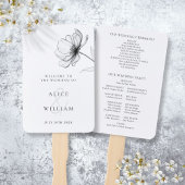 Minimalistisches Hochzeitsprogramm für Blumen Fächer