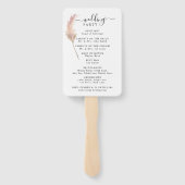 Minimalistisches Hochzeitsprogramm für Blush Pampa Fächer (Rückseite)