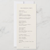 Minimalistisches Hochzeitsprogramm für Bohobobaumw Einladung (Rückseite)