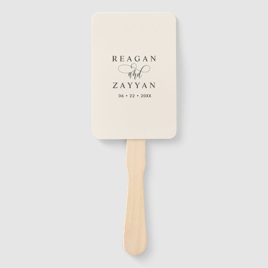 Minimalistisches Hochzeitsprogramm für Elfenbein Fächer (Vorderseite)