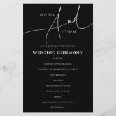 Minimalistisches Hochzeitsprogramm für Kalligrafie (Vorderseite)