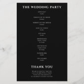 Minimalistisches Hochzeitsprogramm für Kalligrafie (Rückseite)