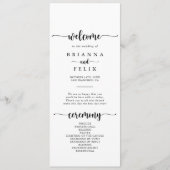 Minimalistisches Hochzeitsprogramm für Kalligrafie Programm (Vorderseite)