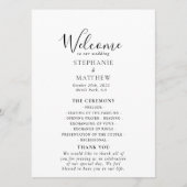 Minimalistisches Hochzeitsprogramm für Kalligrafie Programm (Vorderseite)