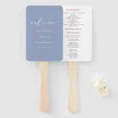 Minimalistisches Hochzeitsprogramm für kalligraphi Fächer (Vorne und Hinten)