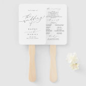 Minimalistisches Hochzeitsprogramm für moderne Chi Fächer (Vorne und Hinten)