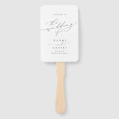 Minimalistisches Hochzeitsprogramm für moderne Chi Fächer (Vorderseite)