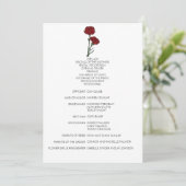 Minimalistisches Hochzeitsprogramm für Rote Nelken Programm (Stehend Vorderseite)
