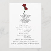 Minimalistisches Hochzeitsprogramm für Rote Nelken Programm (Vorderseite)