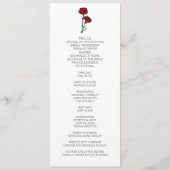 Minimalistisches Hochzeitsprogramm für Rote Nelken Programm (Vorderseite)