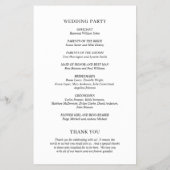 Minimalistisches Hochzeitsprogramm für Schwarz und (Hinten)